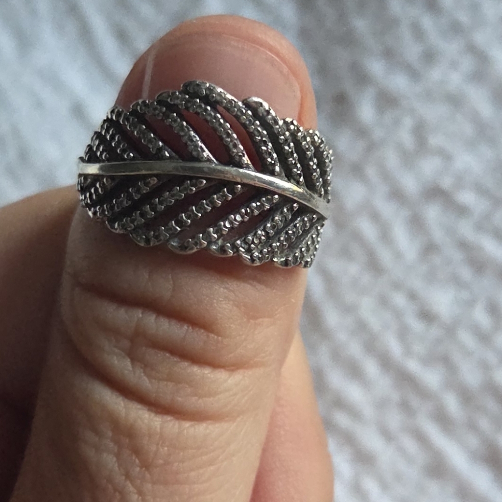 Pandora Silver Leaf Ring Sterling Silver